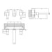 Nuie Sanford Wall Mounted 3TH Basin Mixer - Unbeatable Bathrooms