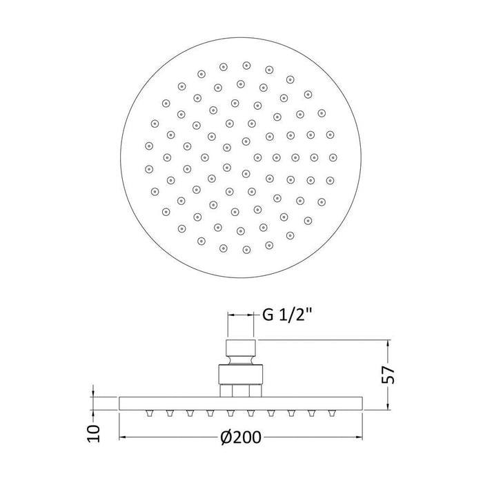 Nuie Led Round Fixed Head - Unbeatable Bathrooms