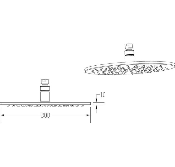 Nuie Led Round Fixed Head - Unbeatable Bathrooms