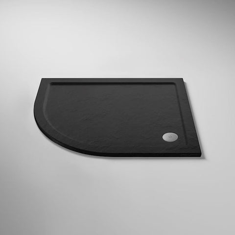 Nuie Offset Quadrant Shower Tray - Black Slate - Unbeatable Bathrooms
