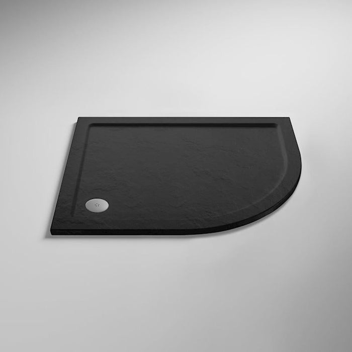 Nuie Offset Quadrant Shower Tray - Black Slate - Unbeatable Bathrooms