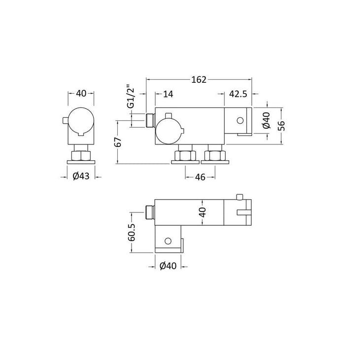 Nuie Vertical Thermo Bar Valve - Unbeatable Bathrooms