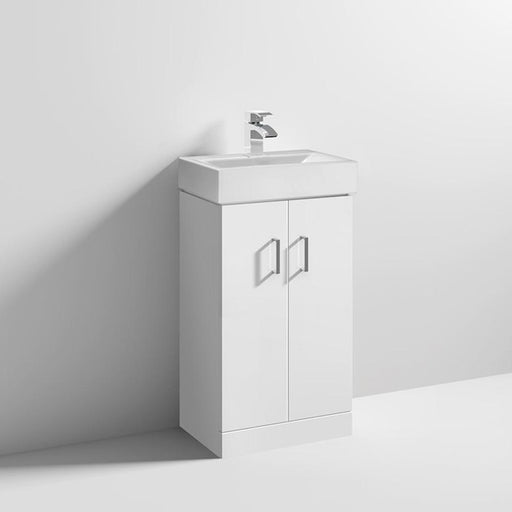 Nuie Mayford 450mm Vanity Unit - Floor Standing 2 Door Unit with Basin - Unbeatable Bathrooms