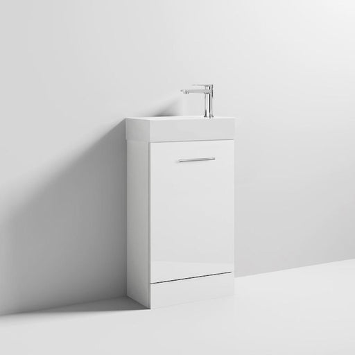 Nuie Mayford 500mm Cloakroom Vanity Unit- Floor Standing 1 Door Unit with Basin - Unbeatable Bathrooms