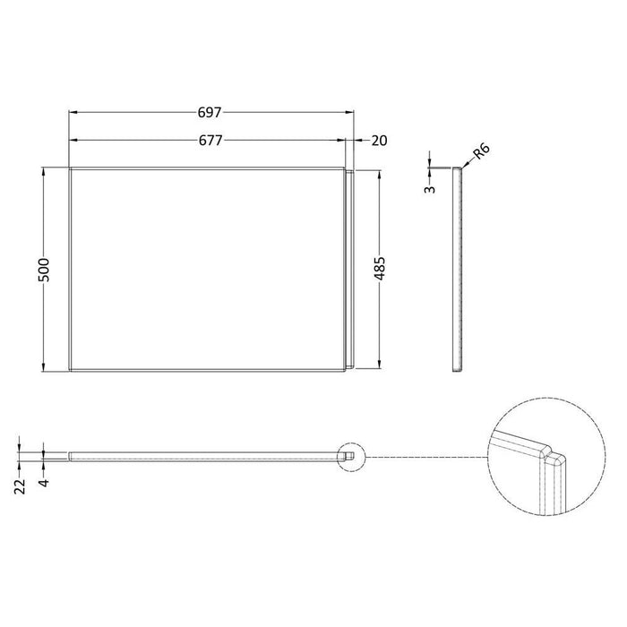 Nuie Acrylic Square Shower Bath End Panel - Unbeatable Bathrooms