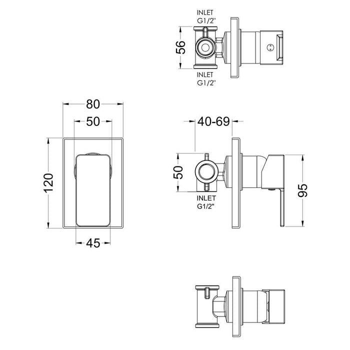 Nuie Windon Manual Shower Valve - Unbeatable Bathrooms