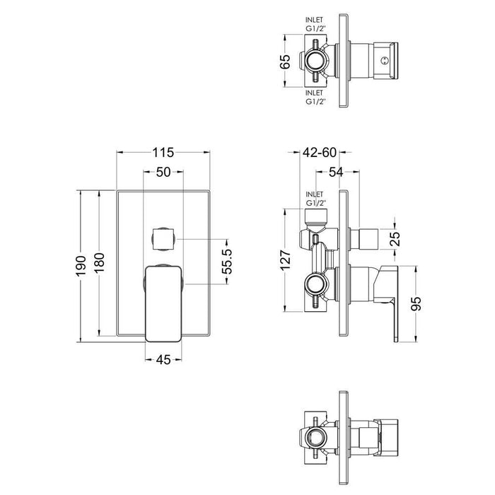 Nuie Windon Manual Shower Valve - Unbeatable Bathrooms