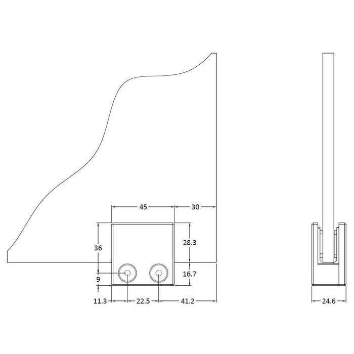 Nuie Wetroom Support Foot & Wall Bracket - Unbeatable Bathrooms