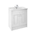 Nuie York 2 Door Floor Standing Vanity Unit and Black Marble with Round Ceramic Bowl - Unbeatable Bathrooms