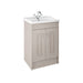Nuie York 2 Door Floor Standing Vanity Unit and Black Marble with Round Ceramic Bowl - Unbeatable Bathrooms
