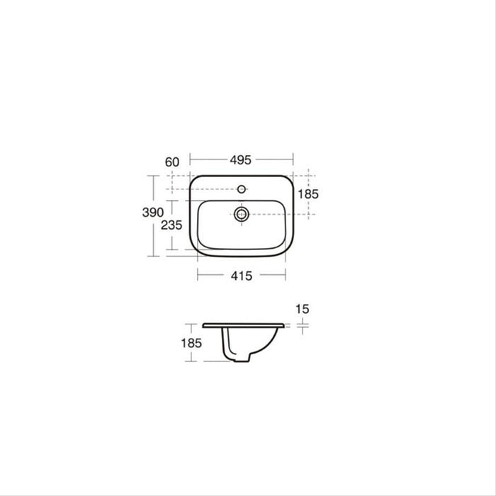 Armitage Shanks Planet 21 50cm Countertop Basin - Unbeatable Bathrooms