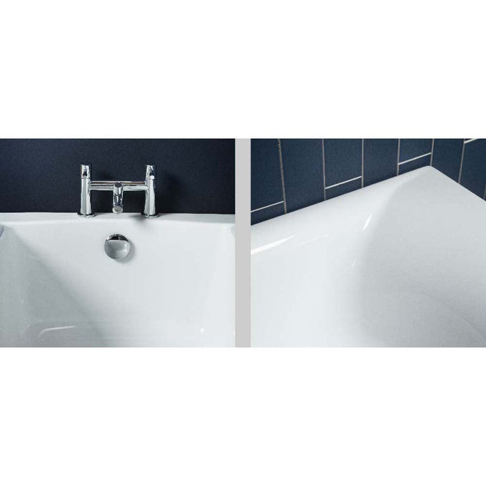 Carron Axis Single Ended 5mm Carronite Rectangular Bath 2 Tap Hole White - Unbeatable Bathrooms