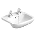 Armitage Shanks Profile 21 50cm Semi-Countertop Basin White with Overflow and Chainhole - Two Tapholes - Unbeatable Bathrooms