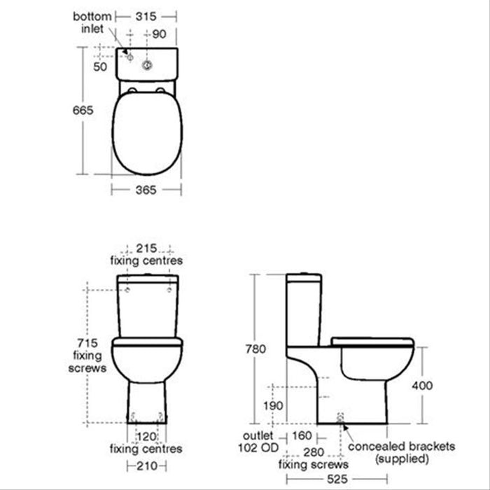 Armitage Shanks Profile 21 Close Coupled Toilet - Unbeatable Bathrooms