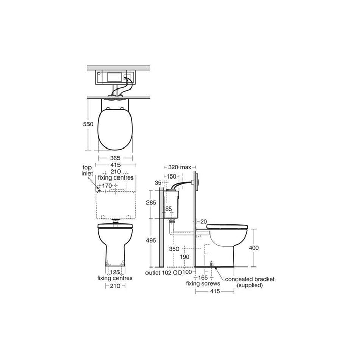 Armitage Shanks Profile 21 Back-To-Wall Toilet with Horizontal Outlet - Unbeatable Bathrooms