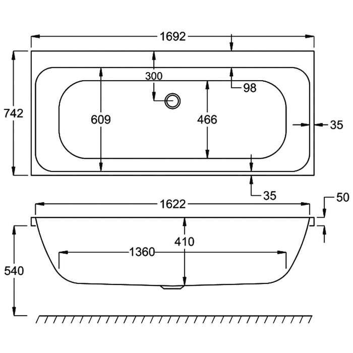 Carron Profile Double Ended Carronite Bath - Unbeatable Bathrooms