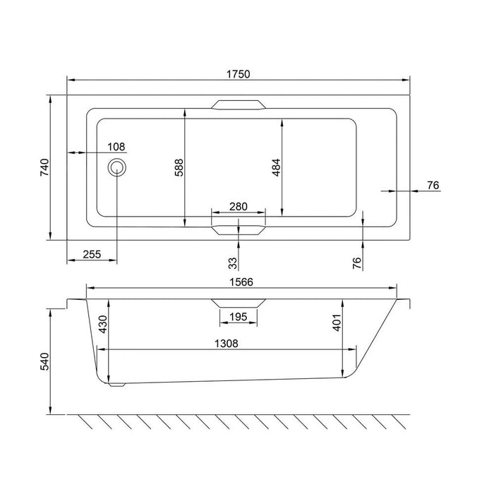 Carron Quantum Integra Carronite 0TH Single Ended Bath - Unbeatable Bathrooms