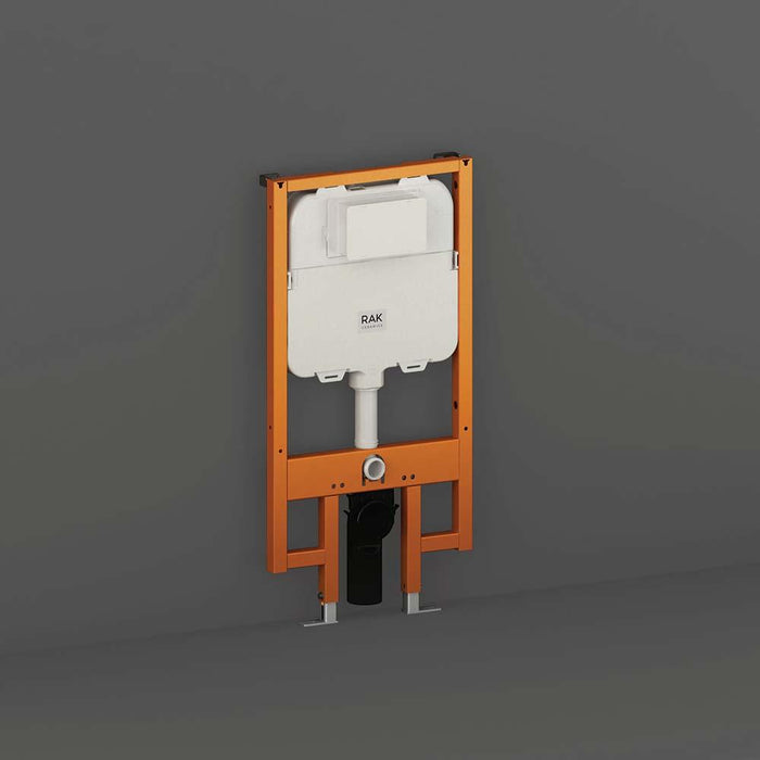 RAK 8cm Slimline Front Flush Regular Concealed Cistern and Frame For Wall Hung Pan - Frame Height 114cm - Unbeatable Bathrooms