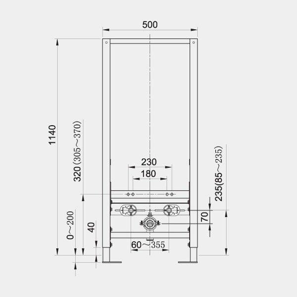 RAK 8cm Slimline Front Flush Regular Concealed Cistern and Frame For Wall Hung Pan - Frame Height 114cm - Unbeatable Bathrooms