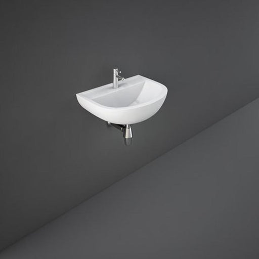 RAK Ceramics Compact 38/50cm Special Needs Wall Hung Basin Basin - 0 & 1TH - Unbeatable Bathrooms