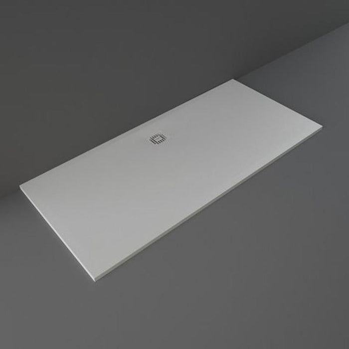 RAK Feeling Rectangular Shower Tray & Waste - Grey - Unbeatable Bathrooms