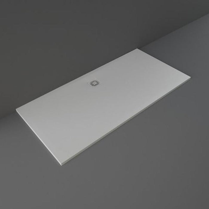 RAK Feeling Rectangular Shower Tray & Waste - Grey - Unbeatable Bathrooms