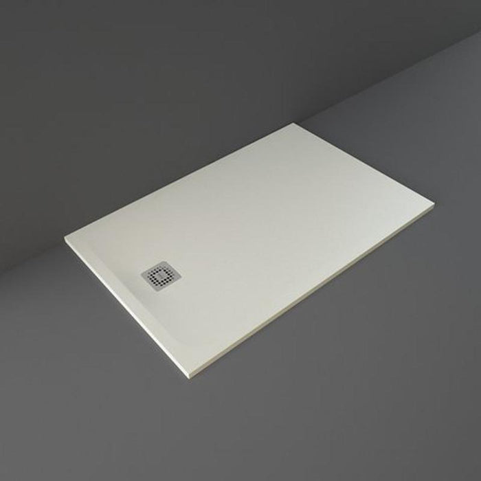 RAK Feeling Rectangular Shower Tray & Waste - Greige - Unbeatable Bathrooms