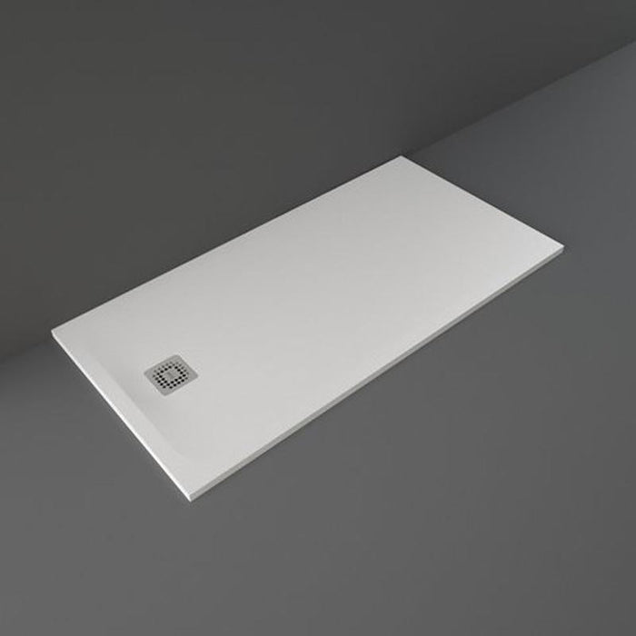 RAK Feeling Rectangular Shower Tray & Waste - White - Unbeatable Bathrooms