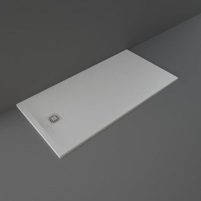 RAK Feeling Rectangular Shower Tray & Waste - Grey - Unbeatable Bathrooms