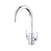 RAK Kitchen Sink Mixer Tap Modern Twin Lever - Chrome - Unbeatable Bathrooms