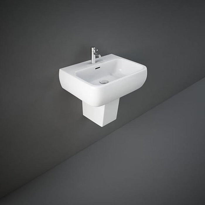 RAK Metropolitan 42/52cm Square Pedestal Basin - 1 & 2TH - Unbeatable Bathrooms