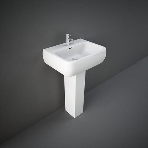 RAK Metropolitan 42/52cm Square Pedestal Basin - 1 & 2TH - Unbeatable Bathrooms