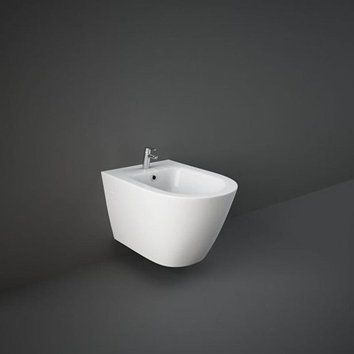 Rak Resort Wall Hung Bidet with Hidden Fixations 52cm Projection - White - Unbeatable Bathrooms