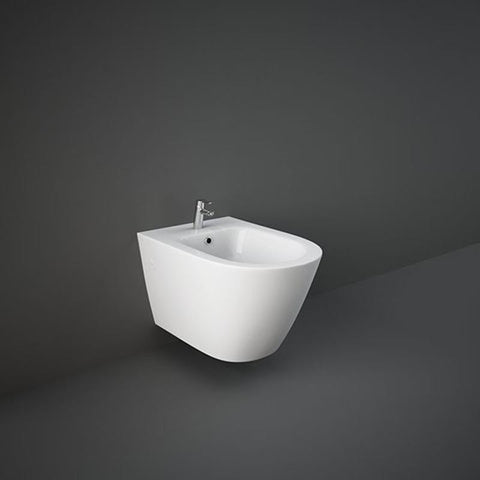 Rak Resort Wall Hung Bidet with Hidden Fixations 52cm Projection - White - Unbeatable Bathrooms