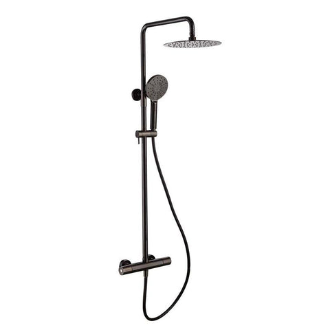 RAK Compact Round Exposed Thermostatic Shower Column with Fixed head and Shower Kit - Unbeatable Bathrooms