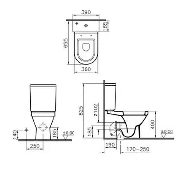 Vitra S50 Closed Coupled Toilet (Open Back/Back-To-Wall) - Unbeatable Bathrooms