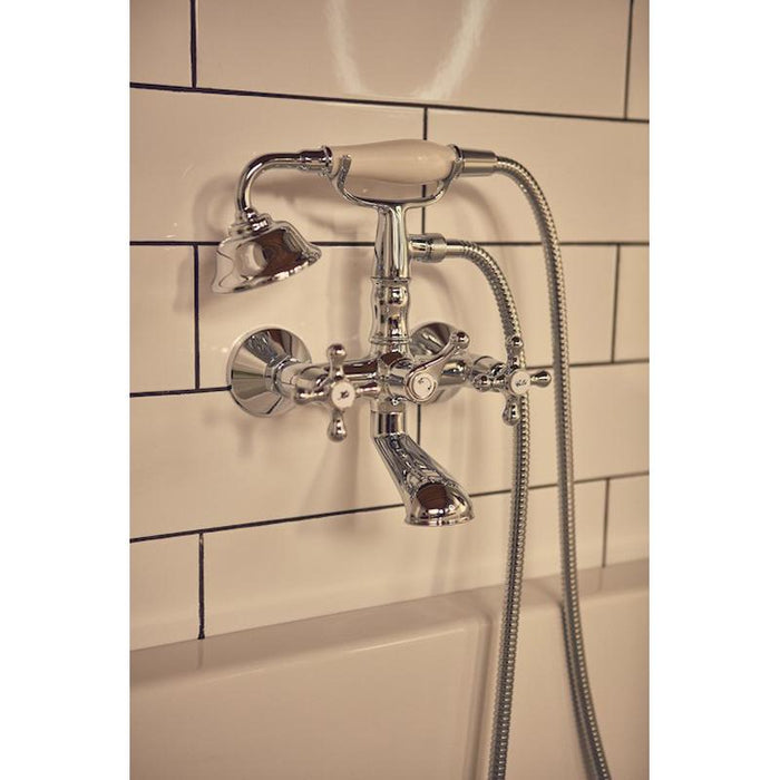 Roca Carmen Twin Lever Wall-Mounted Bath-Shower Mixer with Kit - Unbeatable Bathrooms
