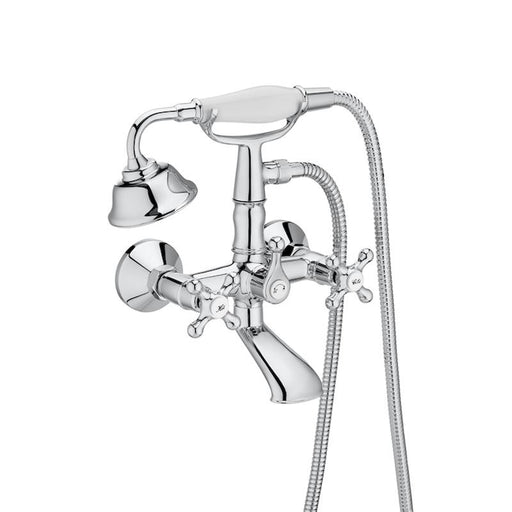 Roca Carmen Twin Lever Wall-Mounted Bath-Shower Mixer with Kit - Unbeatable Bathrooms