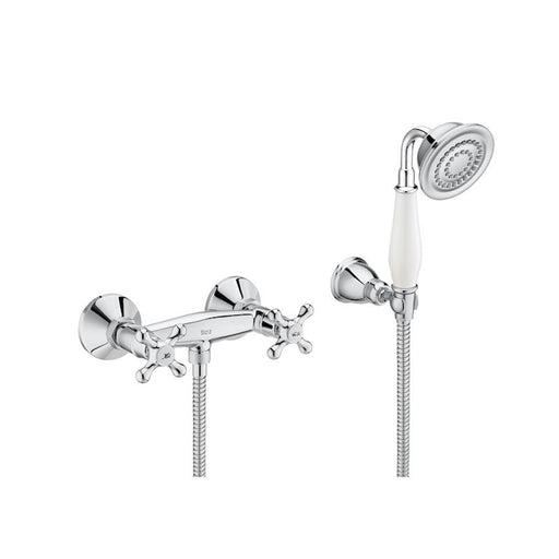 Roca Carmen Twin Lever Wall-Mounted Shower Mixer with Kit - Unbeatable Bathrooms