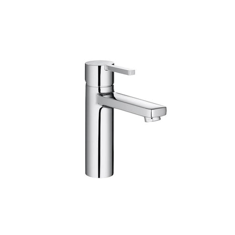 Roca Naia Medium Height Basin Mixer with Smooth Body and Flexible Tails - Unbeatable Bathrooms