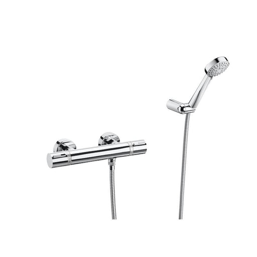 Roca T-1000 Wall-Mounted Thermostatic Shower Mixer with Handset, Hose and Bracket - Unbeatable Bathrooms