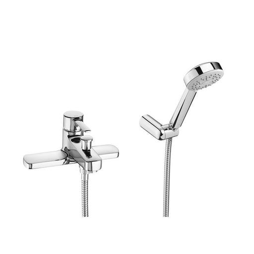 Roca Targa Deck-Mounted Bath-Shower Mixer with Handset, Hose and Bracket - Unbeatable Bathrooms