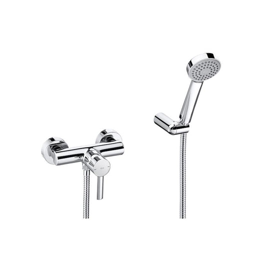 Roca Targa Wall-Mounted Shower Mixer with Handset, Hose and Bracket - Unbeatable Bathrooms