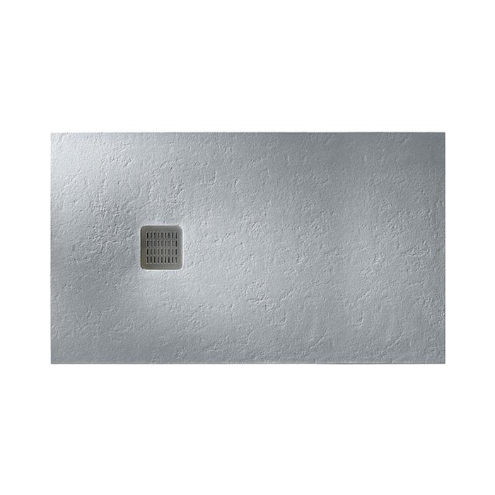 Roca Terran Rectangle Frameless Resin Shower Tray - Cement - Unbeatable Bathrooms