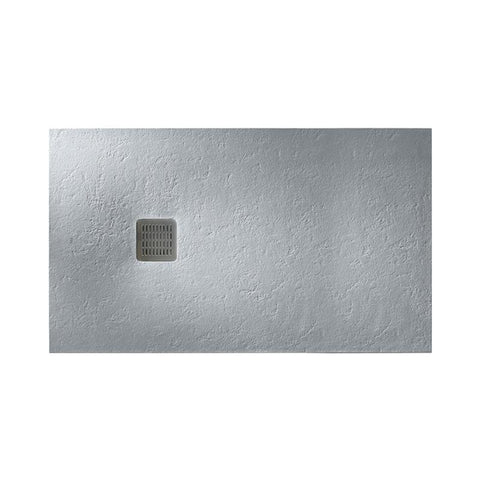 Roca Terran Rectangle Frameless Resin Shower Tray - Cement - Unbeatable Bathrooms