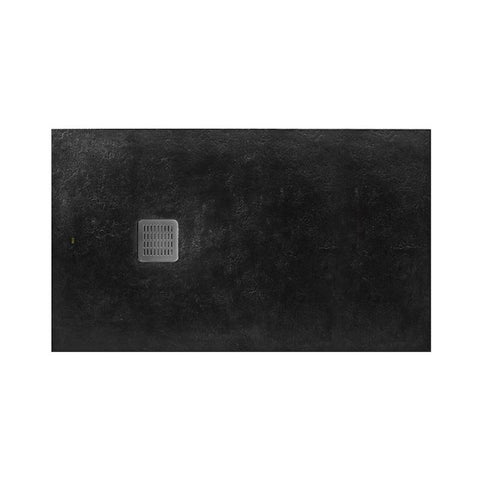 Roca Terran Rectangle Frameless Resin Shower Tray - Black - Unbeatable Bathrooms