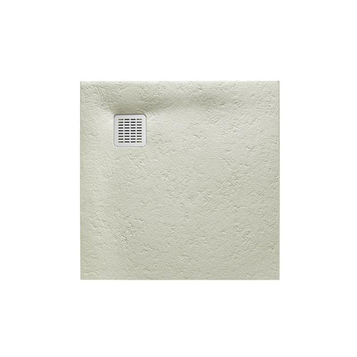Roca Terran Square Frameless Resin Shower Tray - Cement - Unbeatable Bathrooms