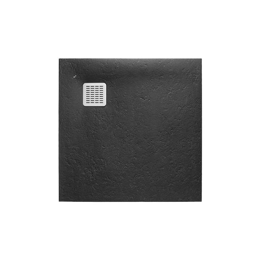 Roca Terran Square Frameless Resin Shower Tray - Black - Unbeatable Bathrooms