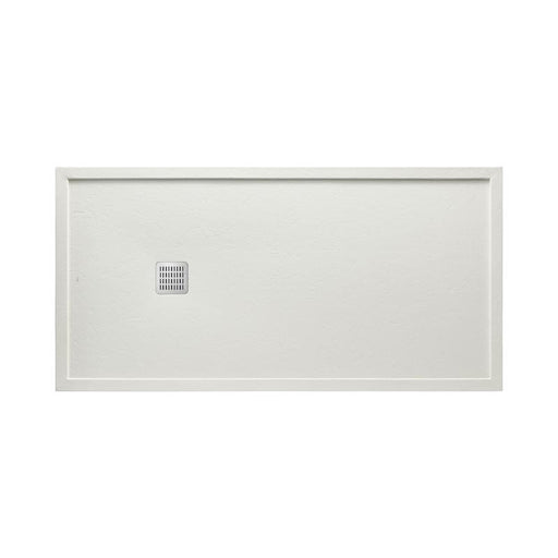 Roca Terran Rectangle Resin Shower Tray with Frame - Off-White - Unbeatable Bathrooms