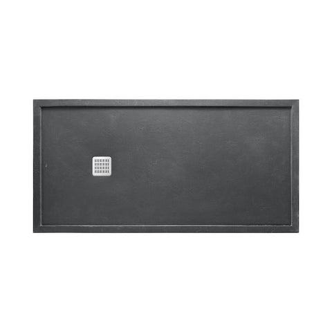 Roca Terran Rectangle Resin Shower Tray with Frame - Slate - Unbeatable Bathrooms